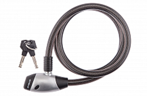 Трос-замок 15х1500мм 84812 STELS с ключом со стальным тросом, чёрный