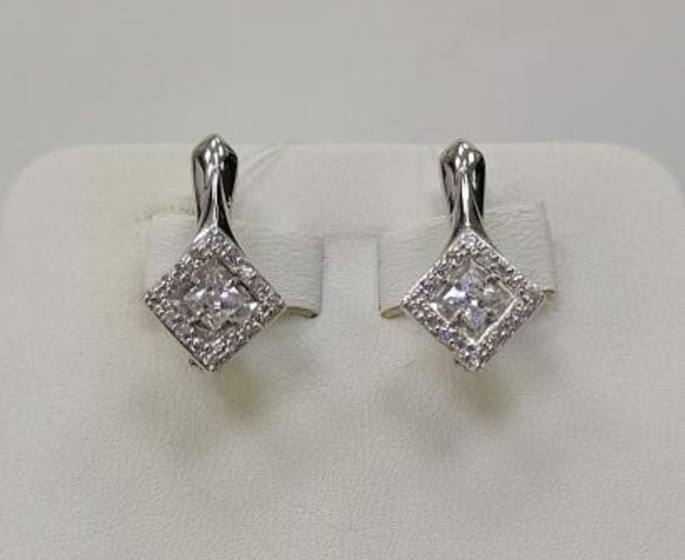 Серьги из золота с фианитами