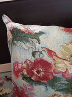 Декоративный гобеленовый чехол для интерьерной подушки Акварельные пионы 37*58