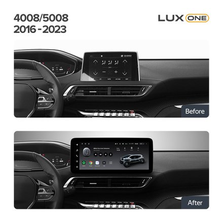 Магнитола Peugeot 3008, 4008, 5008 2016-2024 - Teyes LUX ONE 360 монитор 12.3" 2K QLED на Android 10, CarPlay, 4G SIM-слот, 6/128 ГБ, 4 камеры в комплекте