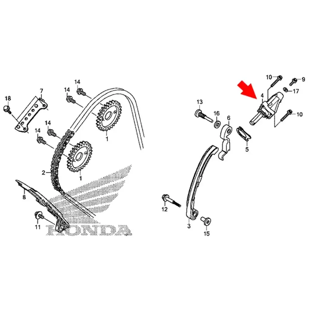 Honda 14520-MEE-013 Натяжитель цепи ГРМ