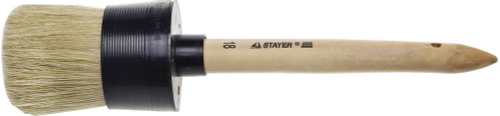 Кисть круглая STAYER ″MASTER″, светлая натурал. щетина, пластм. корпус, деревян. ручка, №18 x60мм