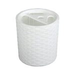 Подставка для зубных щеток Плетёнка декор белая