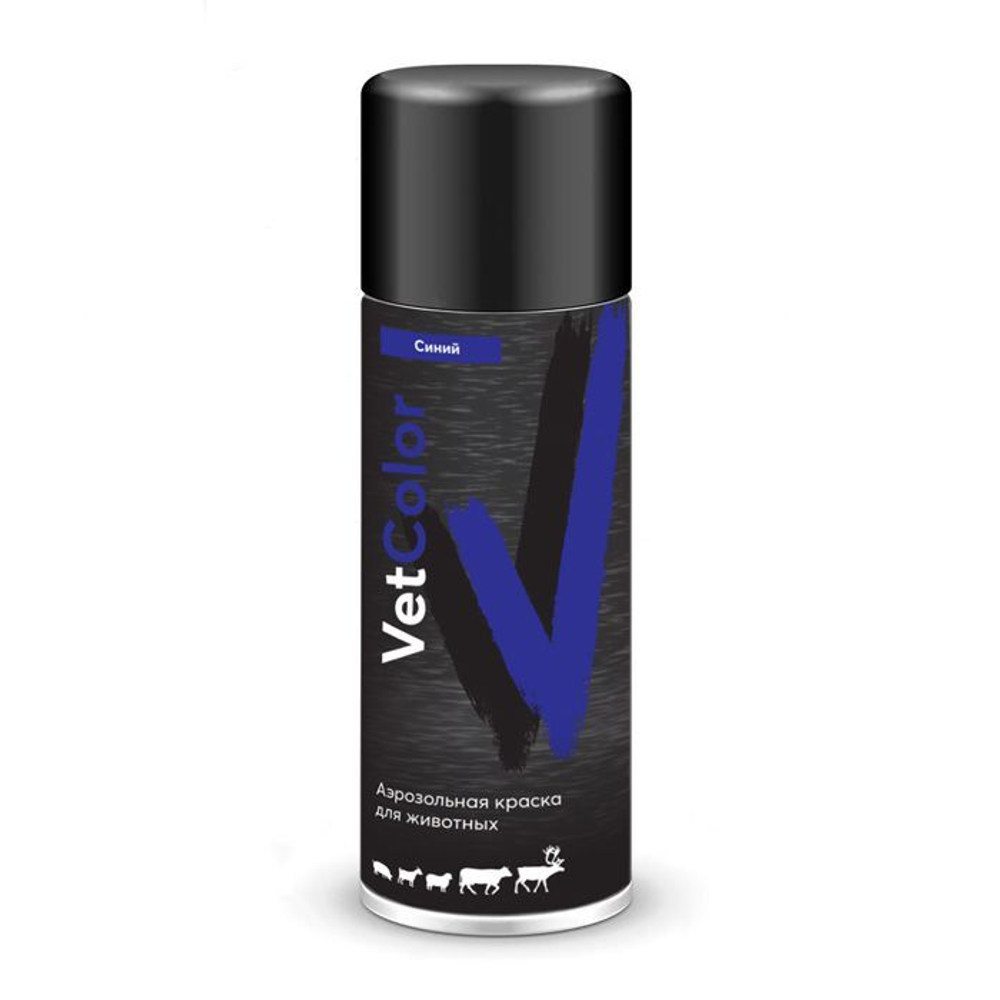 Аэрозольная краска для животных VetColor, цвет синий, 500 мл