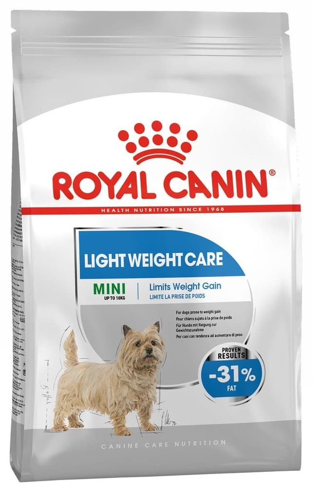 Royal Canin 1кг Mini Light Weight Care корм д/собак мелких пород склонных к набору избыточного веса