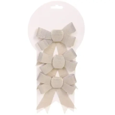 Бант на ёлку «Волшебство» 9*12 см (набор 3 шт), Перламутр