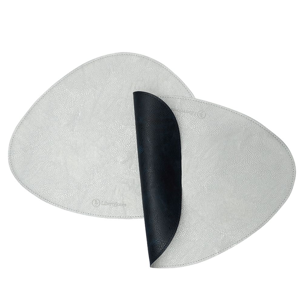 Набор из 2-х двухсторонних сервировочных салфеток Drop, 33х41 см, синий/светло-серый