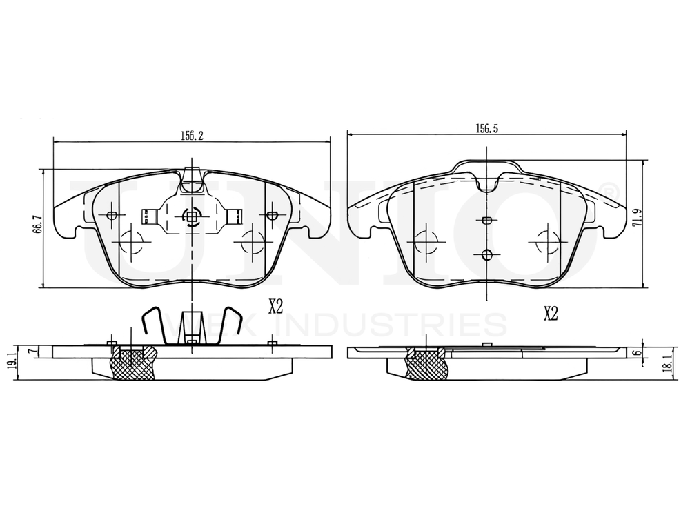 Колодки тормозные диск. передние UNIO BRP-20057