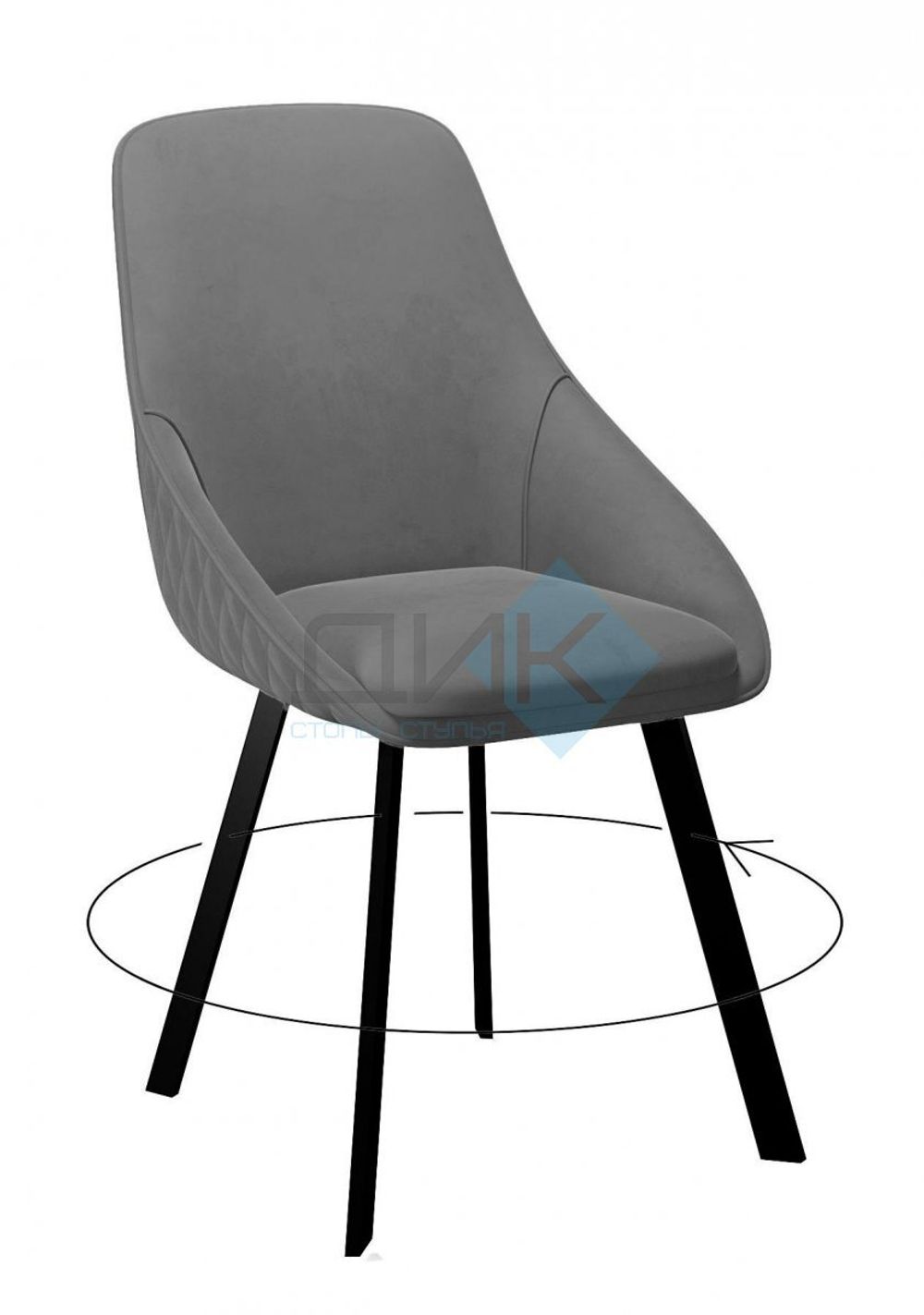 Стул DikLine 246 поворотный опоры чёрные