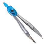 Циркуль с защитным колпачком, пластиковый футляр, 3 цвета микс