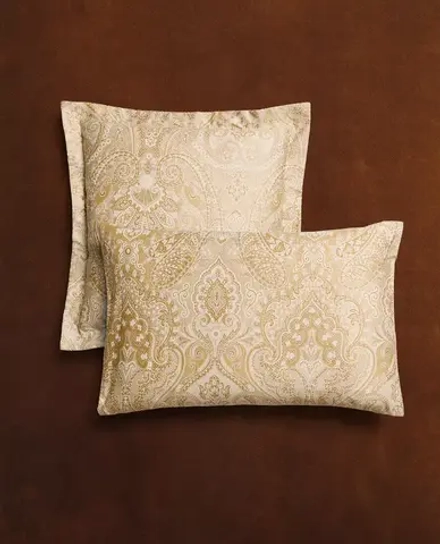 ZARA HOME НАВОЛОЧКА С ПРИНТОМ «ПЕЙСЛИ», ЗОЛОТОЙ