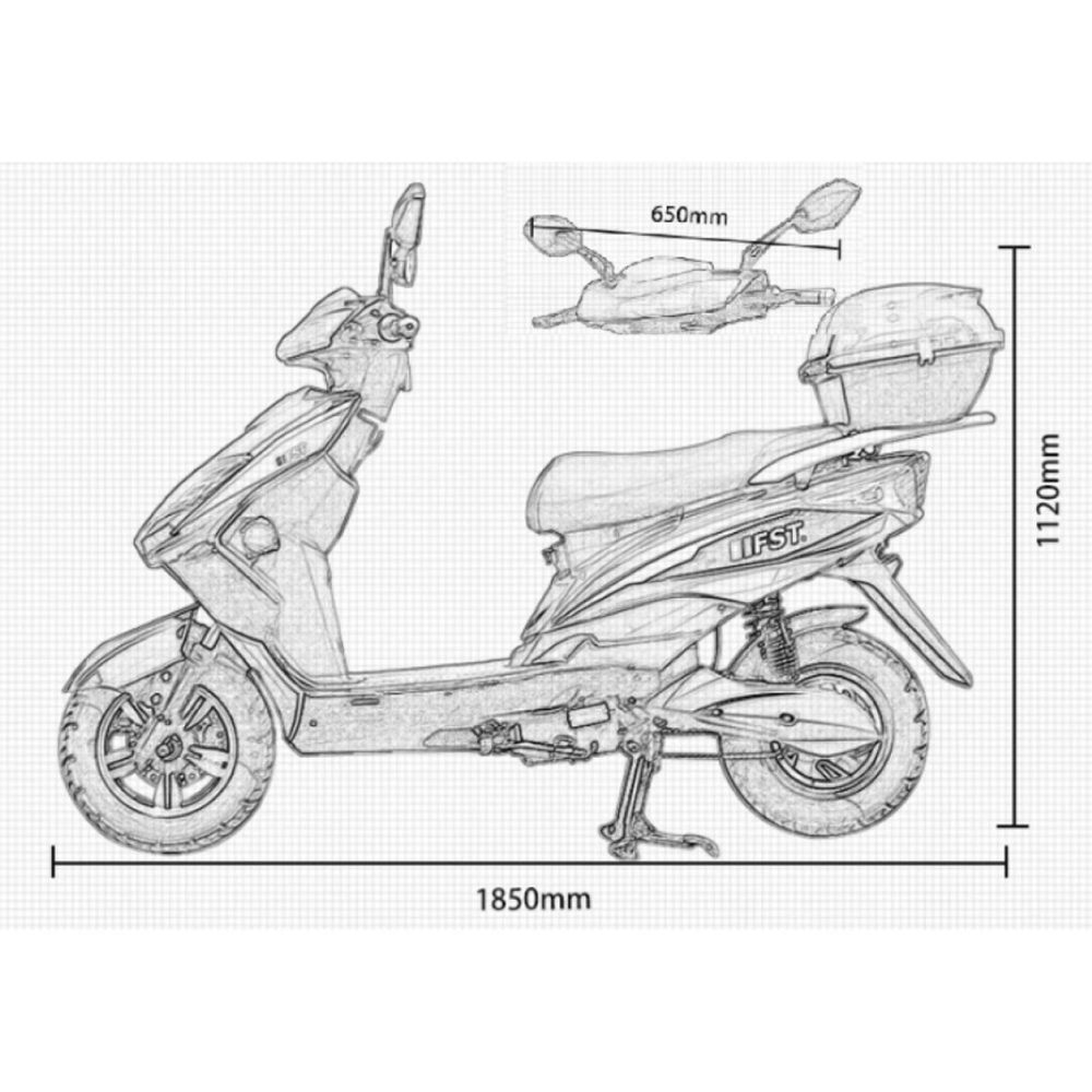Электроскутер FST 1500W/72V/20AH