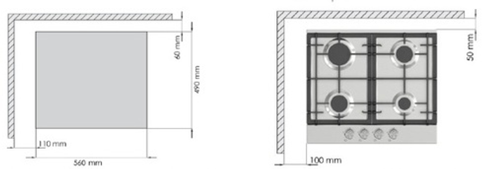 Газовая варочная панель Hyundai HHG 6438 BG