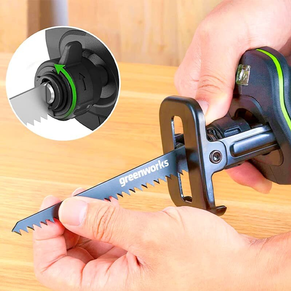 Пила сабельная аккумуляторная GREENWORKS GPT-CRS-25 24V, бесщеточная, без АКБ и ЗУ (1200507)