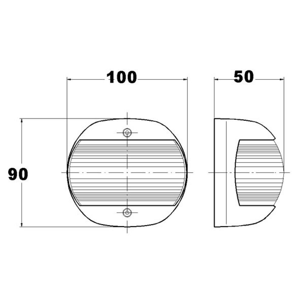 Ходовой огонь, кормовой, белый, 135°