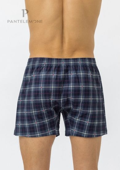 Трусы мужские семейные для больших мужчин Pantelemone PMBB-379, клетка темно-синяя