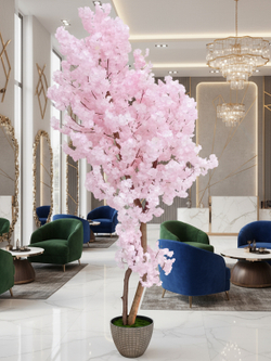Искусственная сакура розовая 230см в техническом кашпо