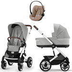 Коляска Cybex Talos S Lux SLV complete Cloud G Almond Beige Plus Base G 4 в 1 Stone Grey с дождевиками