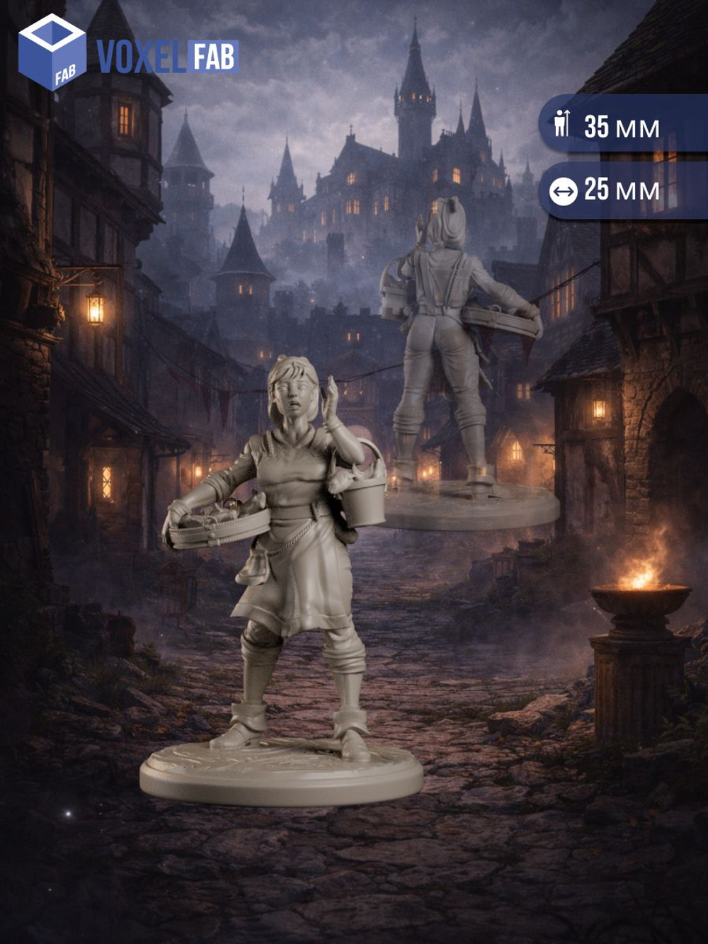 Горожане Рыбная лавка миниатюры для настольных игр РНИ, ДнД