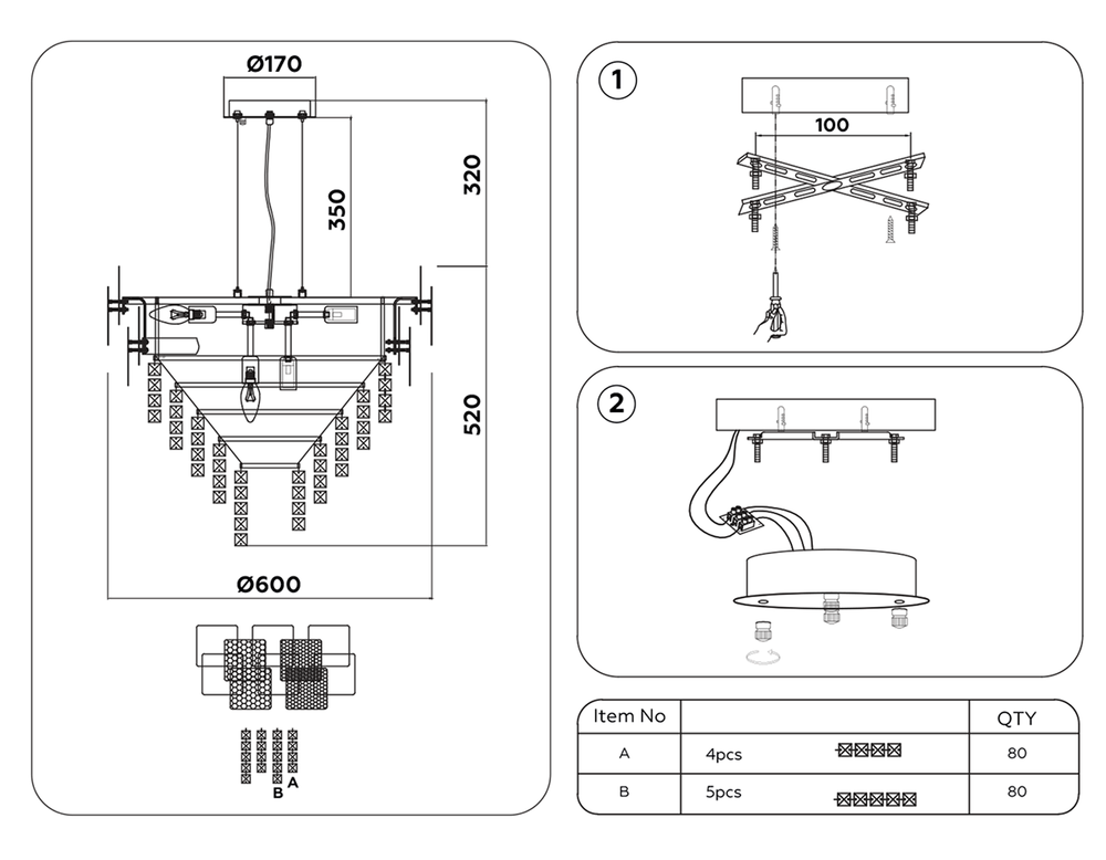 Ambrella Подвесная люстра с хрусталем Traditional TR5242
