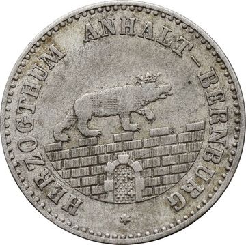 1/6 талера 1861 Германия, Ангальт-Бернбург