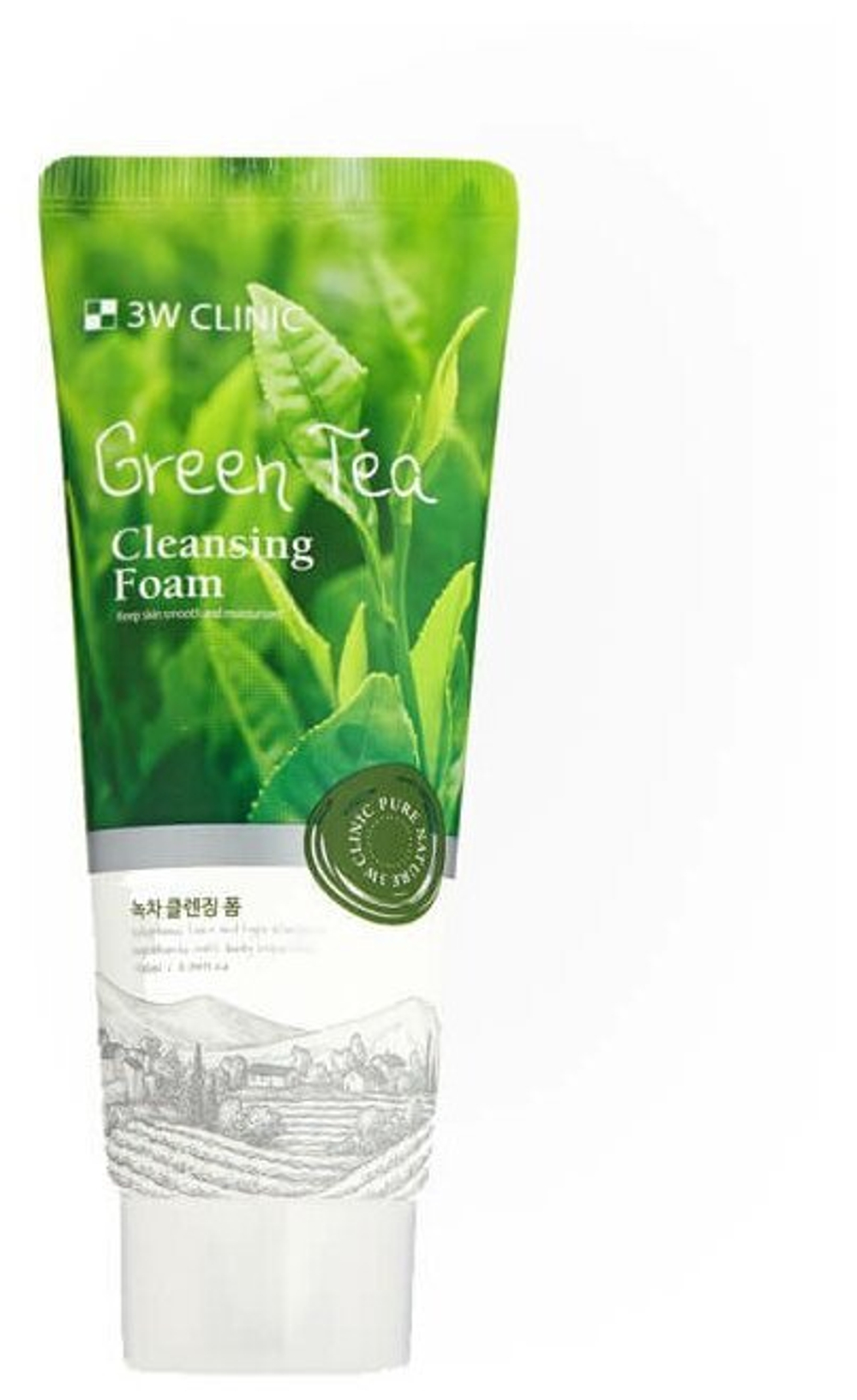 3W Clinic пенка для лица Charcoal Cleansing Foam, 100 мл, 100 г