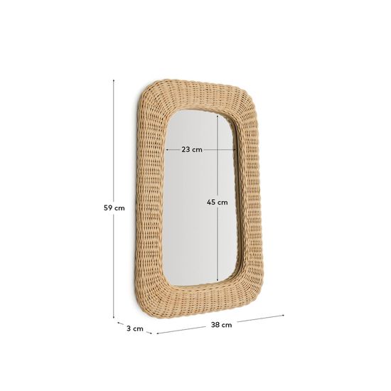 Зеркало из ротанга Zilna 38 x 59 см