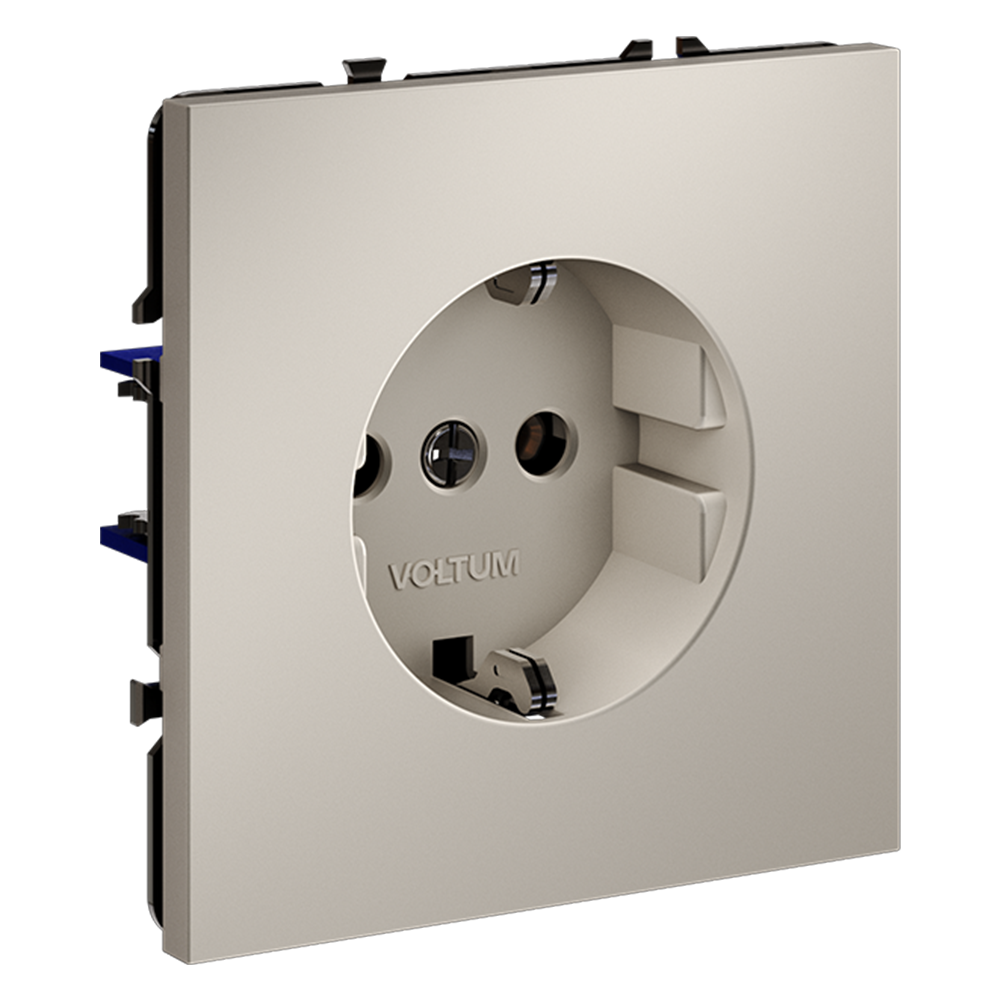 Розетка встраиваемая VOLTUM S70 с заземлением 16А, (кашемир)