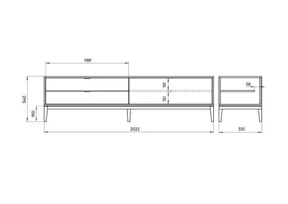 Тумба Fjord 1 дверь 2 ящика (темно-серый)