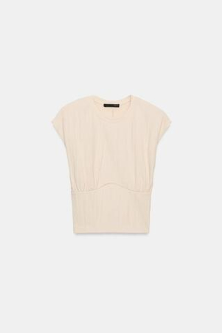 ZARA ТОП В КОРСЕТНОМ СТИЛЕ, ЭКРЮ