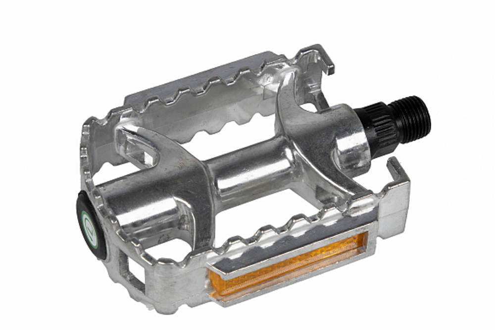 Педали MX-P881, ось 9/16" со светоотражателями, алюминиевые серебристые