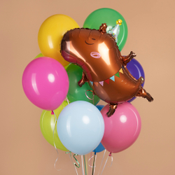 Шар (26''/66 см) Фигура, Капибара на вечеринке, 1 шт. в уп.