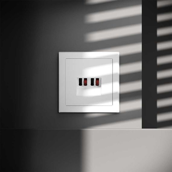 Розетка акустическая встраиваемая Voltum S70 4-местная, (белый матовый) VLS060302