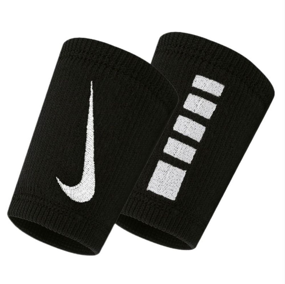 Напульсник теннисный Nike Elite Double-Wide Wristbands 2P - black/white