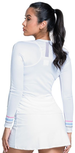 Женская теннисная футболка (dł. Рукава) Lucky in Love Got The Blues Blue Streak Long Sleeve - белый