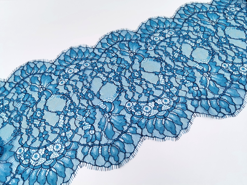 Кружево, шантильи, бирюза, купон (1,45м)