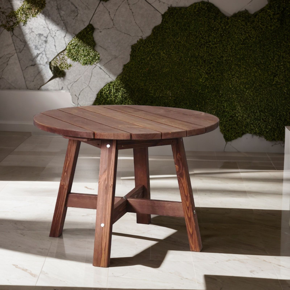 Стол круглый деревянный садовый Ойвинд, венге