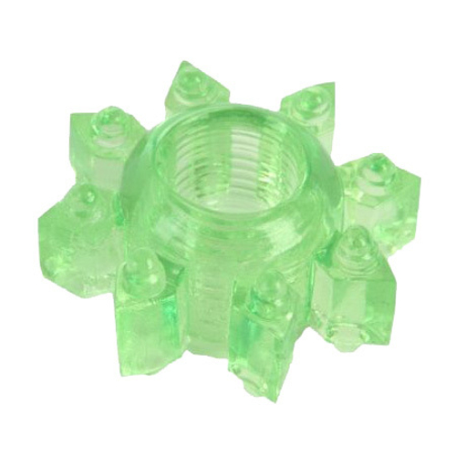 Зеленое гелевое эрекционное кольцо-звезда 1,5см ToyFa Basic 818002-7