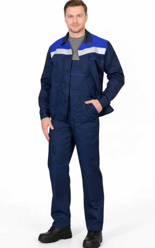 Костюм АСПЕКТ/СТАНДАРТ куртка, брюки т.синий с васильковым