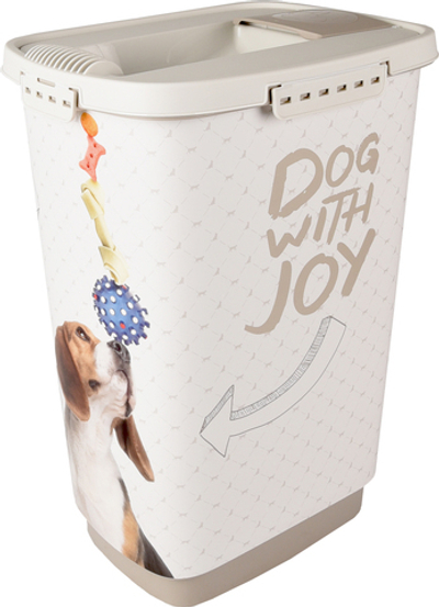 Контейнер для корма, 29 см Д х 40 см Ш х 59,5 см В - 43 л, пластик, белый, Flamingo