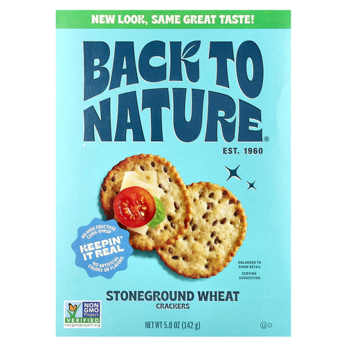 Back to Nature, Крекеры, каменная пшеница, 142 г (5 унций)