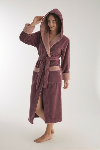 Халат женский махровый с капюшоном 4145 NUSA
