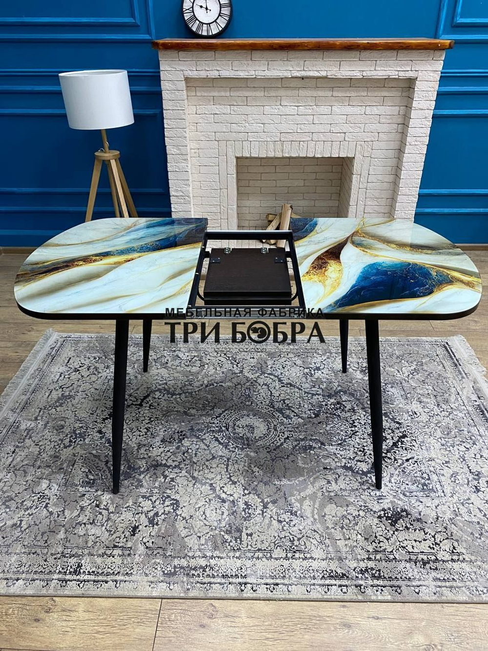 Кухонный раздвижной стол "Премьер", сатин