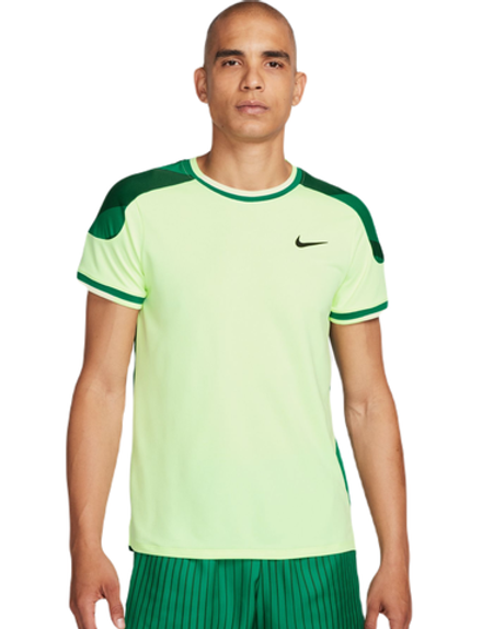 Мужская теннисная футболка Nike Court Slam Dri-Fit Tennis Top - черный, зеленый, желтый