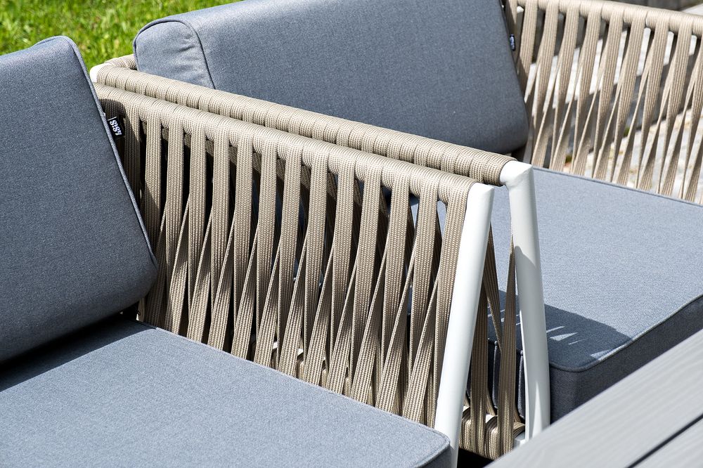 "Касабланка" лаунж-зона плетеная из роупа 4-местная, цвет серый