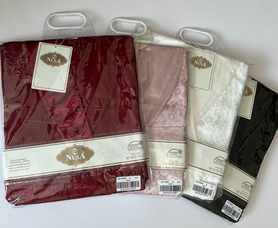 Женский  шелковый халат 15055 бордо NUSA Турция