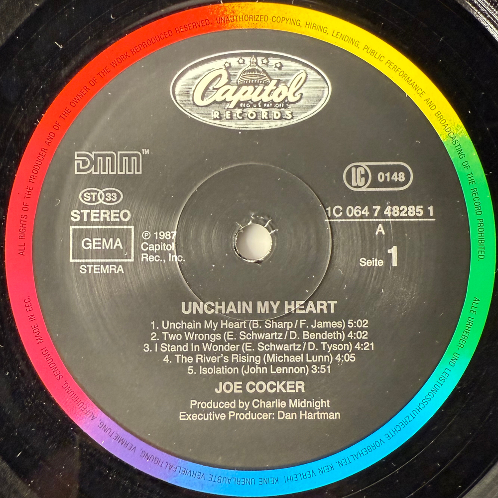 Joe Cocker ‎– Unchain My Heart (Европа 1987г.)