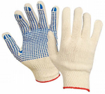 Перчатка х/б с ПВХ 5 нитей, 10 класс вязки, белые