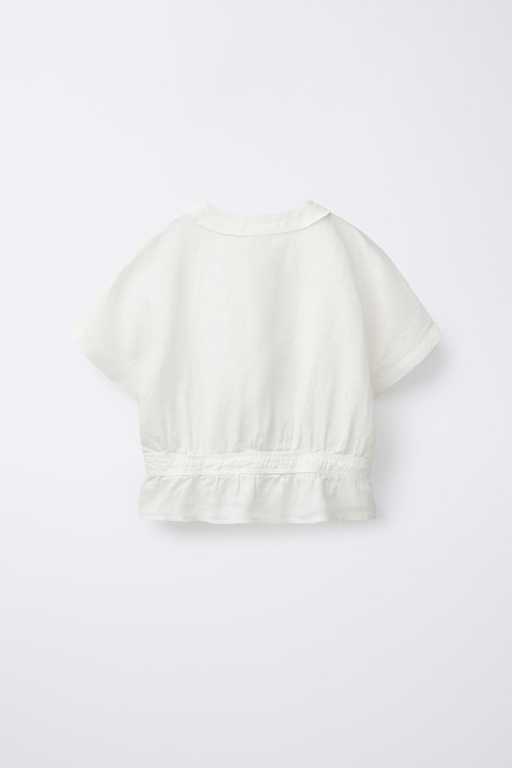 ZARA БЛУЗА ИЗ 100% ЛЬНА, СВЕТЛЫЙ ЭКРЮ