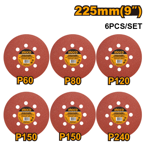 Шлифовальный круг перфорированный 6 шт. Ø 225 мм INGCO AKRS225061